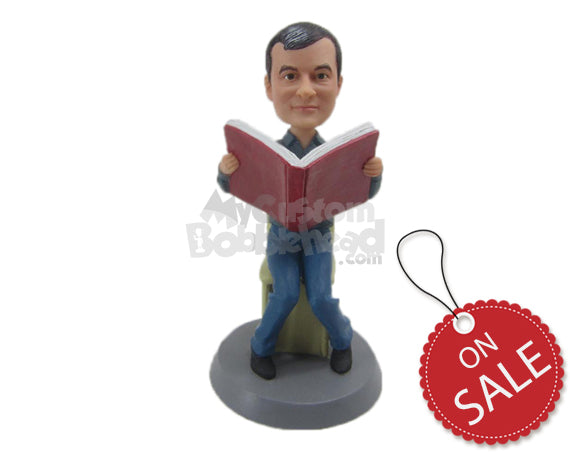 Custom Bobblehead Smart Man With Abig Book In Hand - Leisure & Casual Casual Males Personalized Bobblehead & Cake Topper Custom Bobblehead Smart Man With Abig Book In Hand - Leisure & Casual Casual Males Personalized Bobblehead & Cake Topper